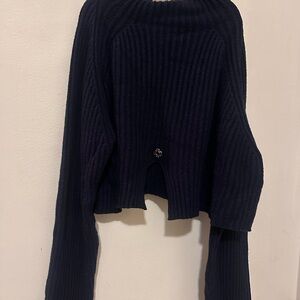 Marshalls Navy Ribbed Turtleneck Sweater